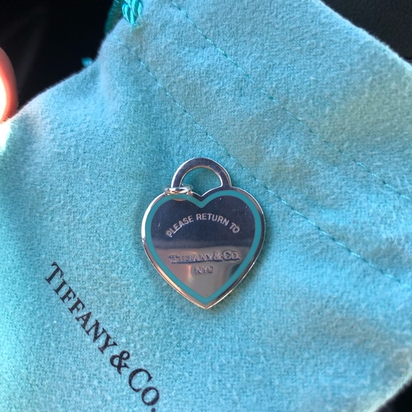 Blue Enamel Outline Heart Charm 